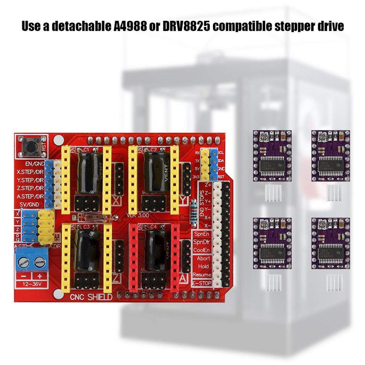 CNC Engraver Shield Expansion Board + drv8825 Schrittmotor, Kühlkörper für V3 Gravieren, Zubehör für