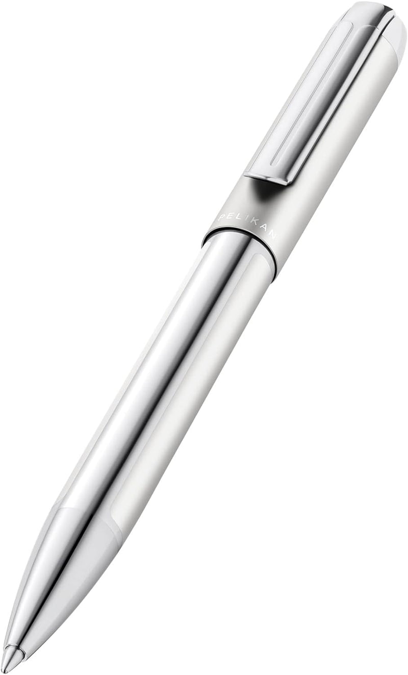 Pelikan Kugelschreiber Pura K40, Silver, hochwertiger Drehkugelschreiber im Geschenk-Etui, 952069, 1