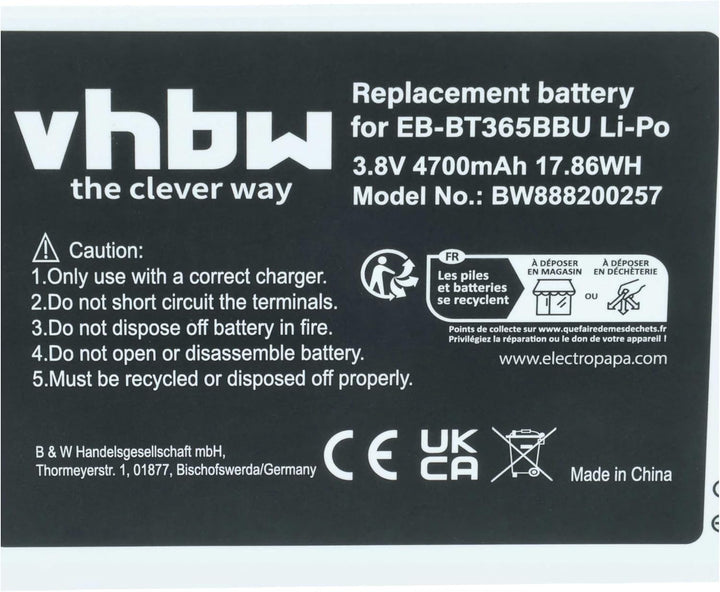 vhbw 1x Akku kompatibel mit Samsung Galaxy Tab SM-T360UD, SM-T365, SM-T365F0, SM-T390, SM-T390N, SM-