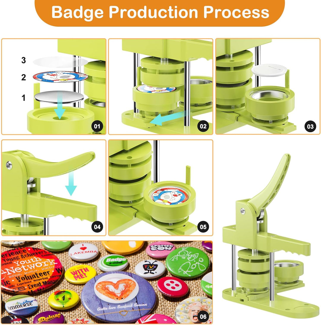 Buttonmaschine 58+32+25mm, Pin Maker Button Badge Maker DIY Badge Maschine Set Abzeichen Macher Zimi