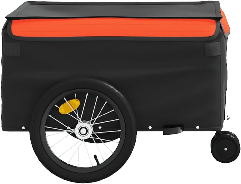 vidaXL Lastenanhänger Fahrrad Fahrradanhänger orange 62.5 x 124 x 52 cm, orange 62.5 x 124 x 52 cm