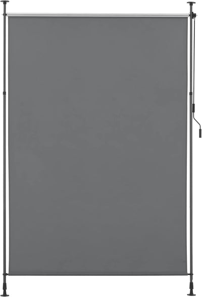 pro.tec Aussenrollo Cimarra 200 x 270 cm Balkonrollo Senkrechtmarkise mit Handkurbel Sichtschutz wit