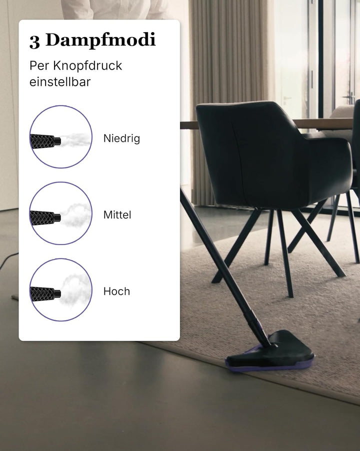 Motionflow Dampfreiniger für alles – 16-in-1 Hochdruck Steam Cleaner für Polstermöbel, Teppiche, Bad