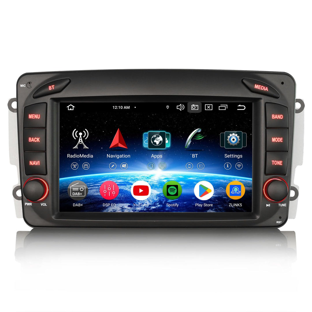 Erisin 7 Zoll 8-Kern 8GB+128GB Android 14 Autoradio Bluetooth GPS Navigation für Mercedes A/C/G Klas