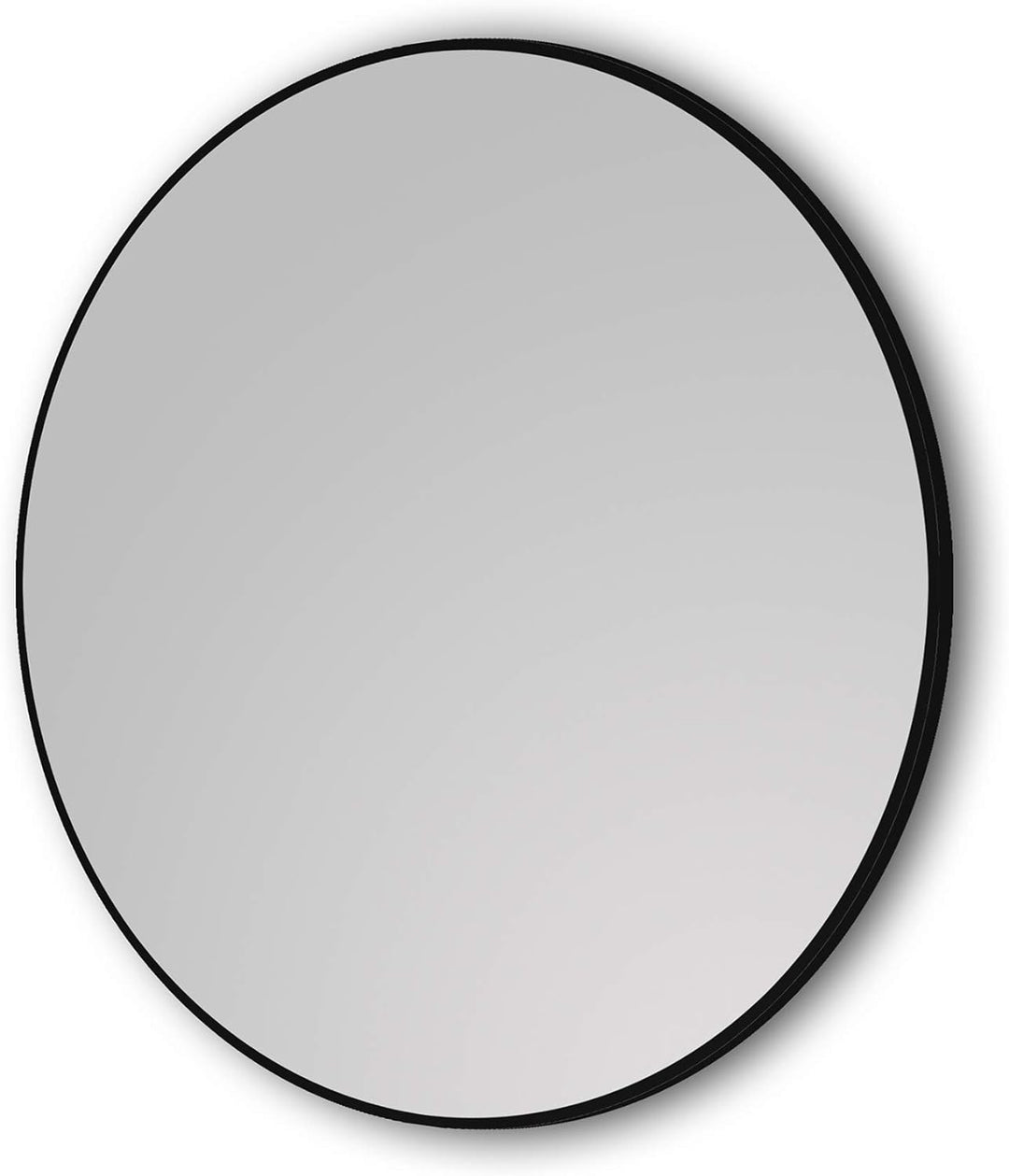 Aurlane Badezimmerspiegel, rund, 60 cm Durchmesser, matt, Schwarz