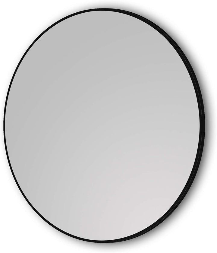 Aurlane Badezimmerspiegel, rund, 60 cm Durchmesser, matt, Schwarz