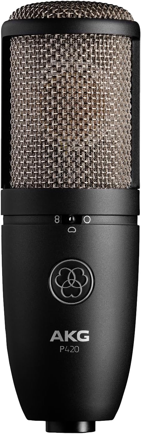 AKG P420 Echtes Hochleistungs-Doppelkapsel-Kondensatormikrofon – Schwarz Single P420, Single P420