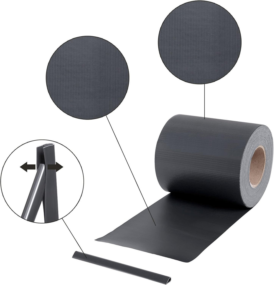 SONGMICS 100m PVC Sichtschutzstreife Zaunfolie Windschutz 2 Rolle m x 19 cm extra dick mit 50 x Befe