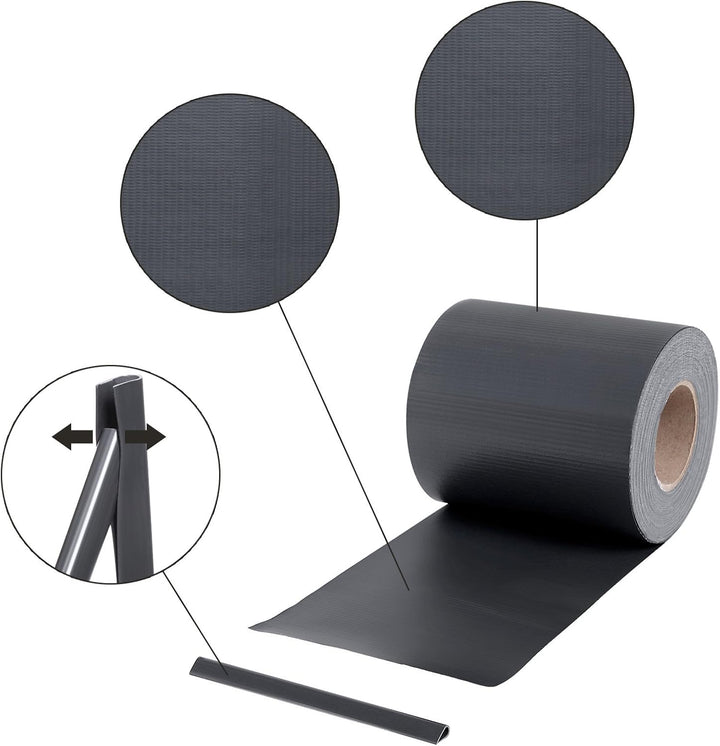 SONGMICS 100m PVC Sichtschutzstreife Zaunfolie Windschutz 2 Rolle m x 19 cm extra dick mit 50 x Befe