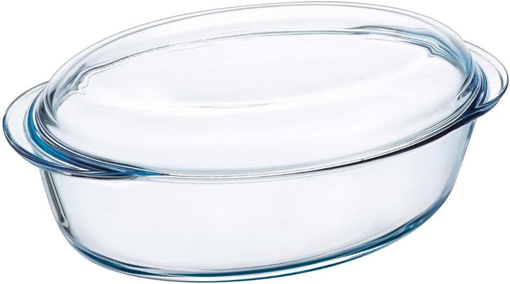 Pyrex VIDRIO 4937386 Schmortopf oval 3,0l mit Deckel Glas Classic, transparent, 33 x 20 x 10 cm, dur