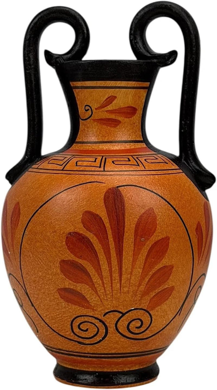 Griechische schwarze Keramik-Vase, Topf mit Töpferei, Göttin Aphrodite, 17 cm