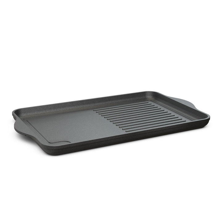Grosse Aluguss Grillplatte Induktion 49x29 cm I Beschichtete Bratplatte Induktionskochfeld I Grill G