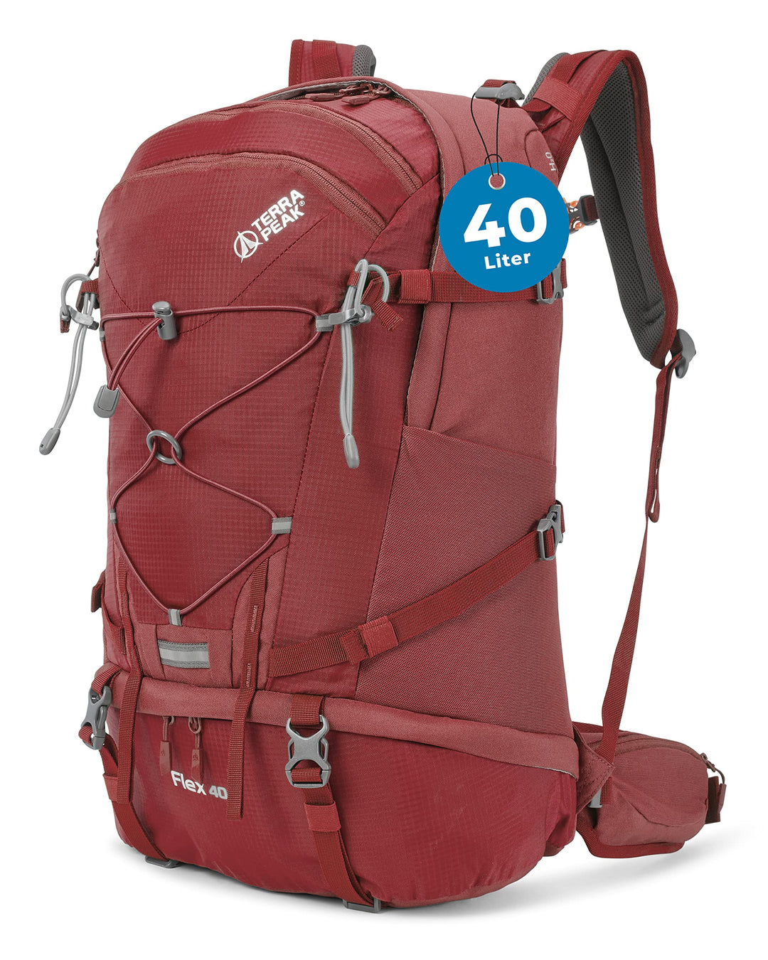 Terra Peak® Premium Wanderrucksack 40L (FLEX 40) für Damen & Herren gross mit Rückenbelüftung, Regen
