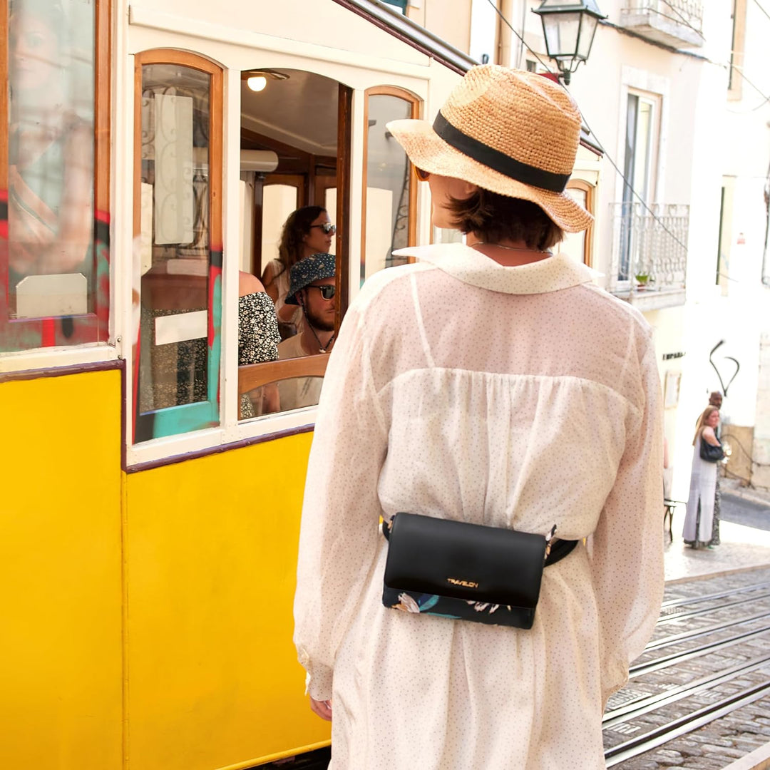 Travelon Addison Gürteltasche, Diebstahlschutz, umwandelbar, mit Blumenmuster, Einheitsgrösse Multic