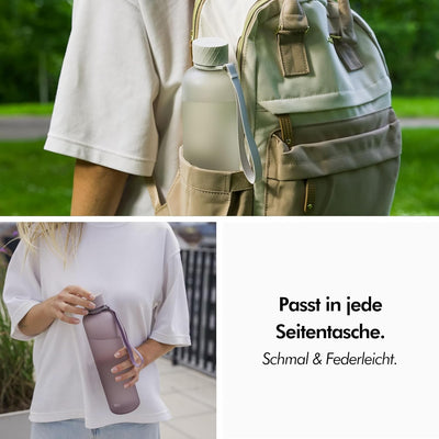KIVY Trinkflasche Tritan 1l - Kohlensäure geeignet & Auslaufsicher - Für Sport, Schule & Büro- Trink