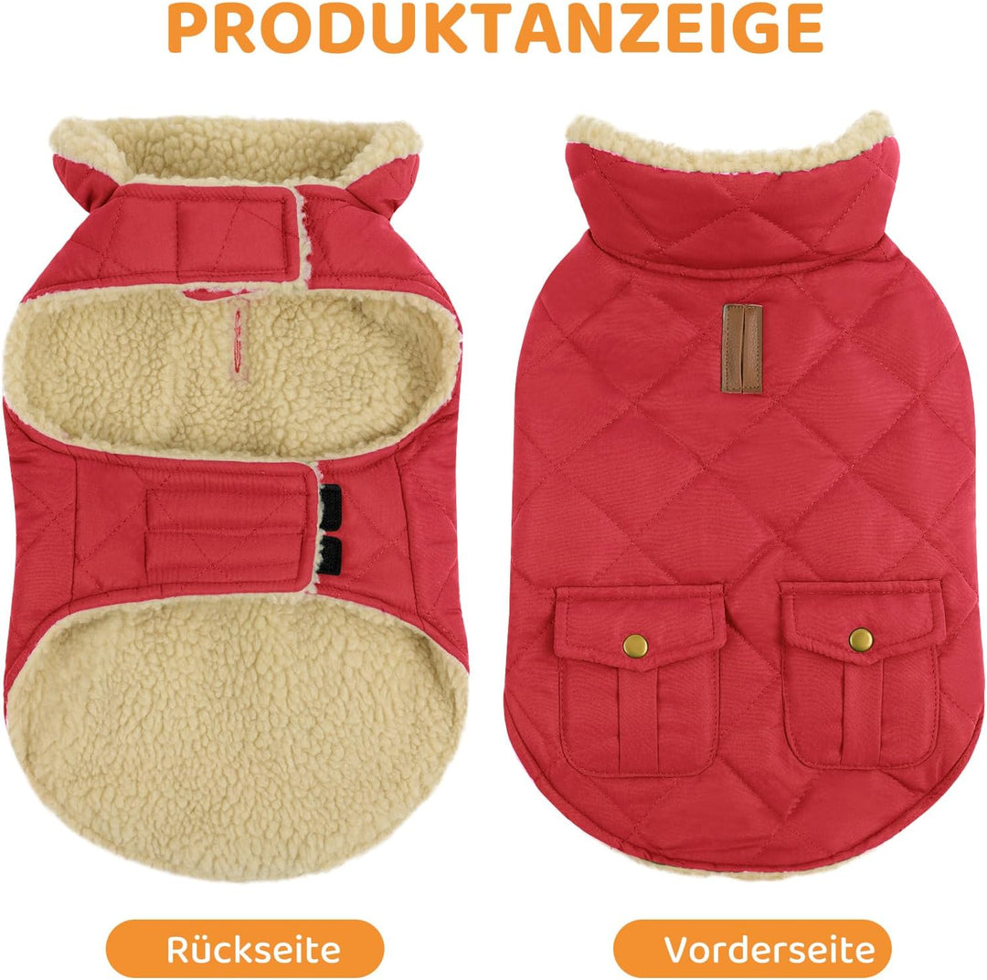 Queenmore Hundemantel Winter Mittelgrosse Hunde Warme Wintermantel Hund Fleece Hundejacke Wasserdich
