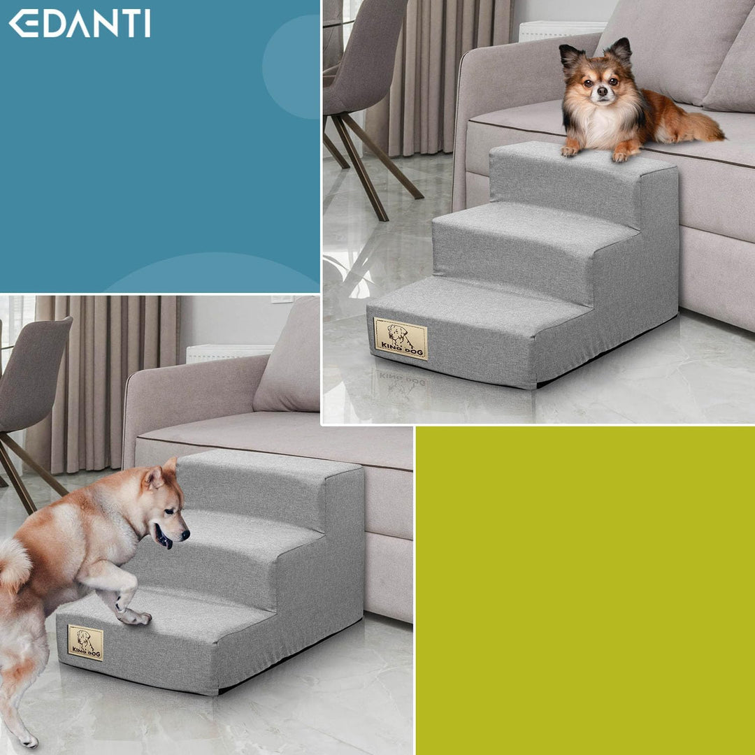 Haustiertreppe Hundetreppe für Kleine Hunde 3 Stufen 45x30x30 cm Katze mit Wasserdicht, Katzentreppe