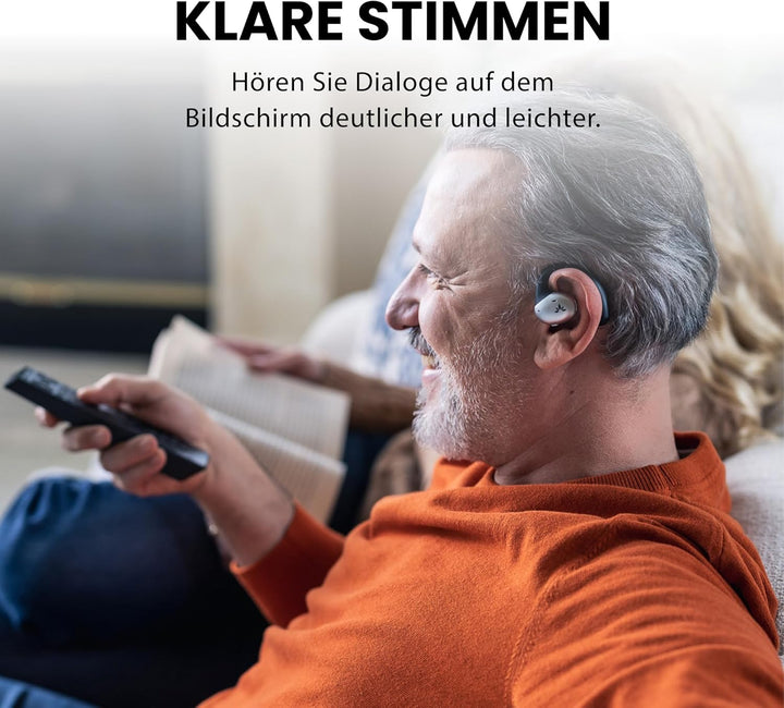 Avantree Medley Pebble - Open-Ear Funkkopfhörer Kabellos für TV Fernseher mit Bluetooth-Transmitter