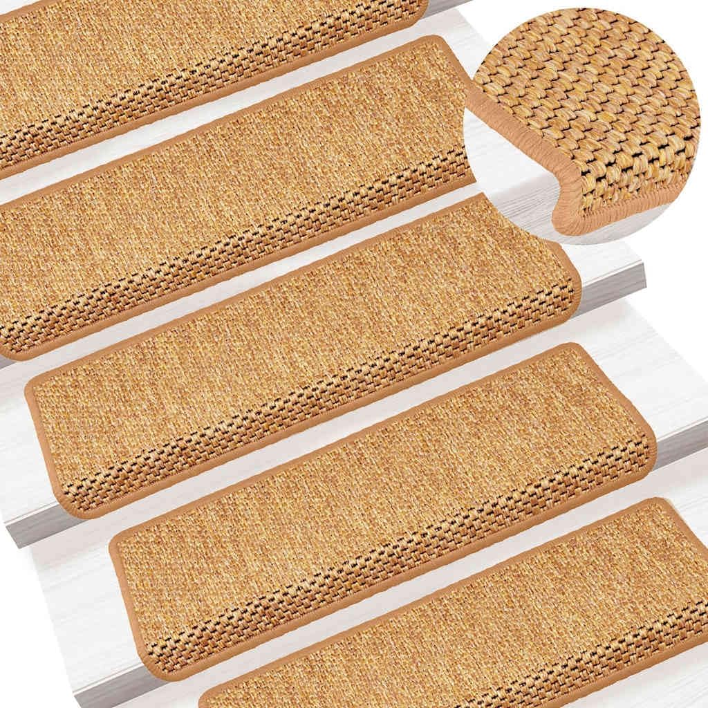vidaXL Stufenmatten Selbstklebend Sisal-Optik 30 STK. 65x21x4cm Orange, Treppenmatten, Treppenteppic