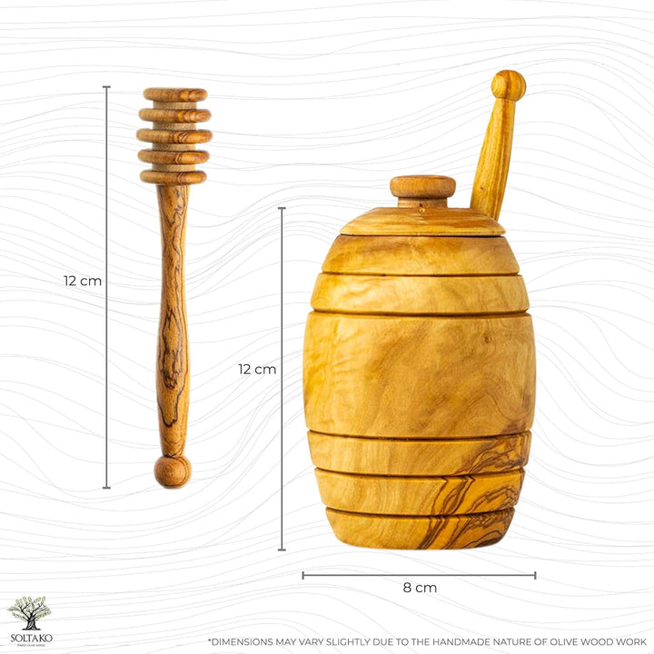 SOLTAKO Olivenholz Honigtopf/Honigbehälter Honey