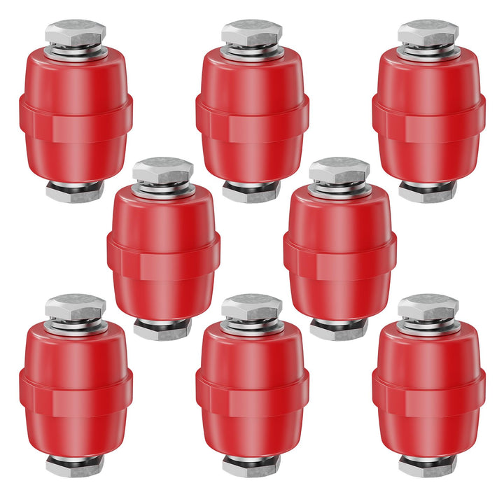 8PCS Isolatoren M10 rot 40x40mm Polyesterharz-Stiftisolator selbstverlöschender Sammelschienenhalter
