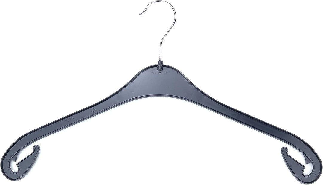 Kunststoff Kleiderbügel Schwarz in der Grösse 43cm, 30er Set | Made in Germany