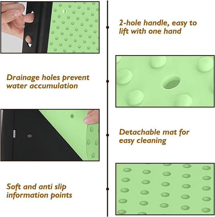 rutschfest Halbstufe: Trittstufe Indoor &amp; Outdoor, 3-Stufige Höhenverstellung, Nachleuchtende Tritts
