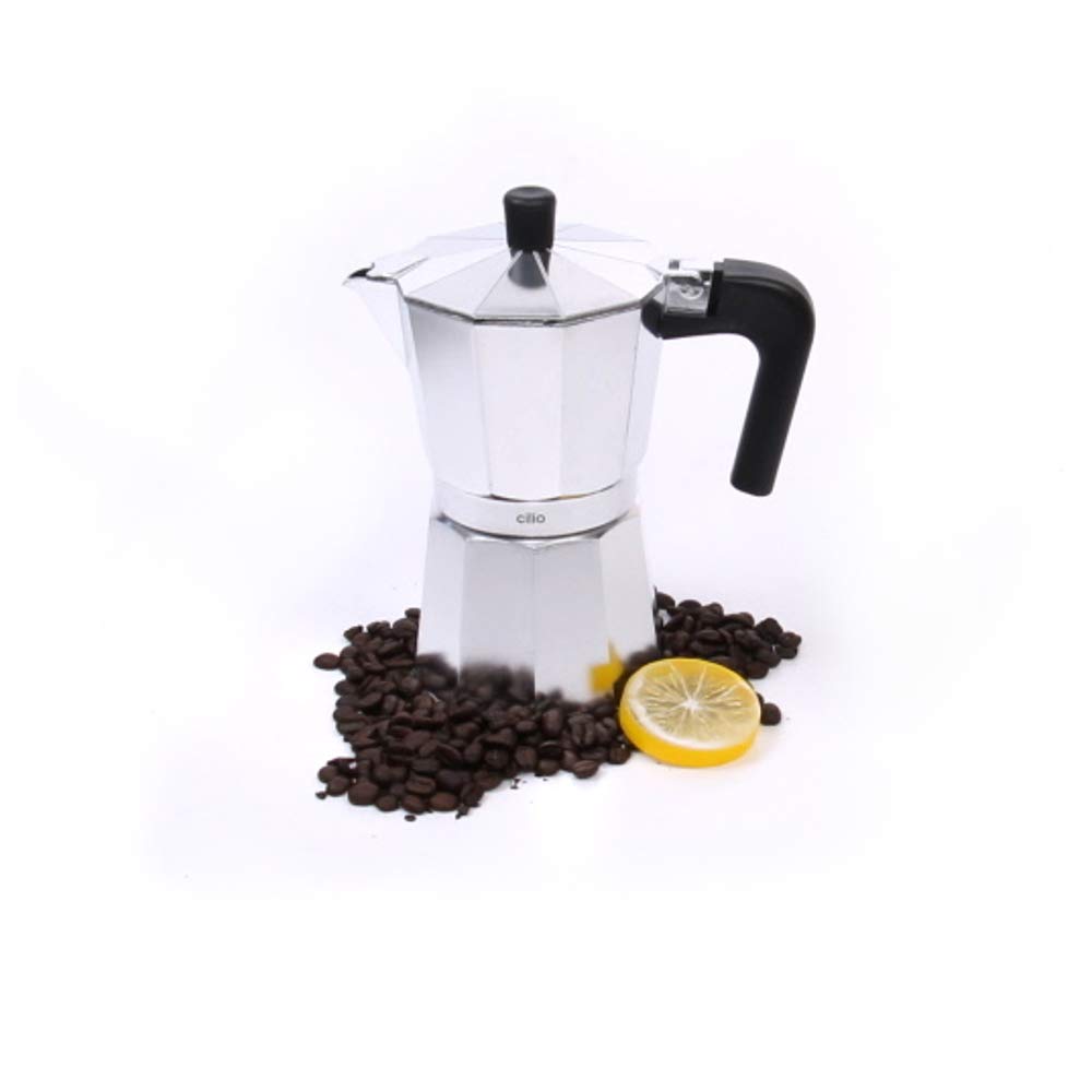 cilio Espressokocher Classico für 6 Tassen | Induktion geeignet| Höhe: 20 cm Ø 8,5 cm | Aluminium-Ge
