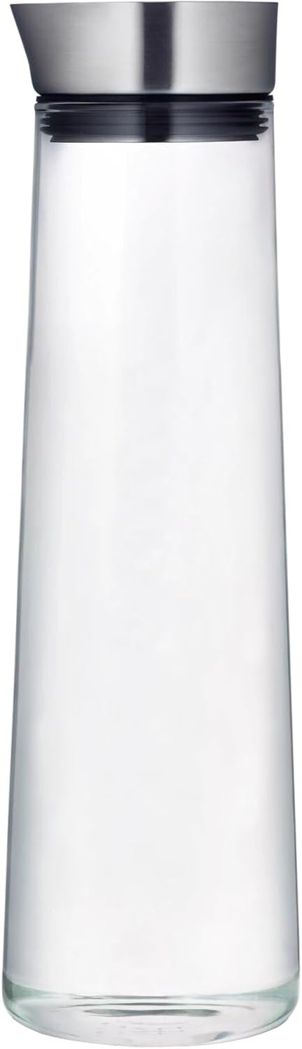 blomus -ACQUA- Wasserkaraffe aus Glas, 1 Liter Fassungsvermögen, Glaskaraffe mit hochwertigem Edelst