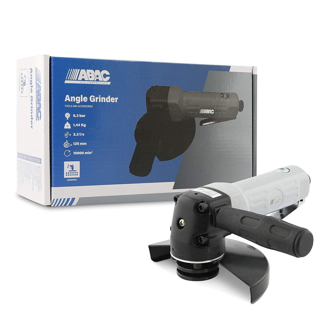 ABAC Druckluft-Winkelschleifer G-20, Schleifer für Scheiben ab 125 mm, 2 Schraubenschlüssel, inkl. S