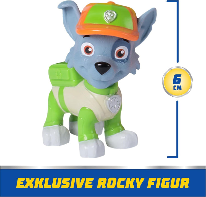PAW Patrol, Extragrosser Recycling-Truck mit Rocky Spielfigur und Verwandlungsfunktion (Deluxe Fahrz