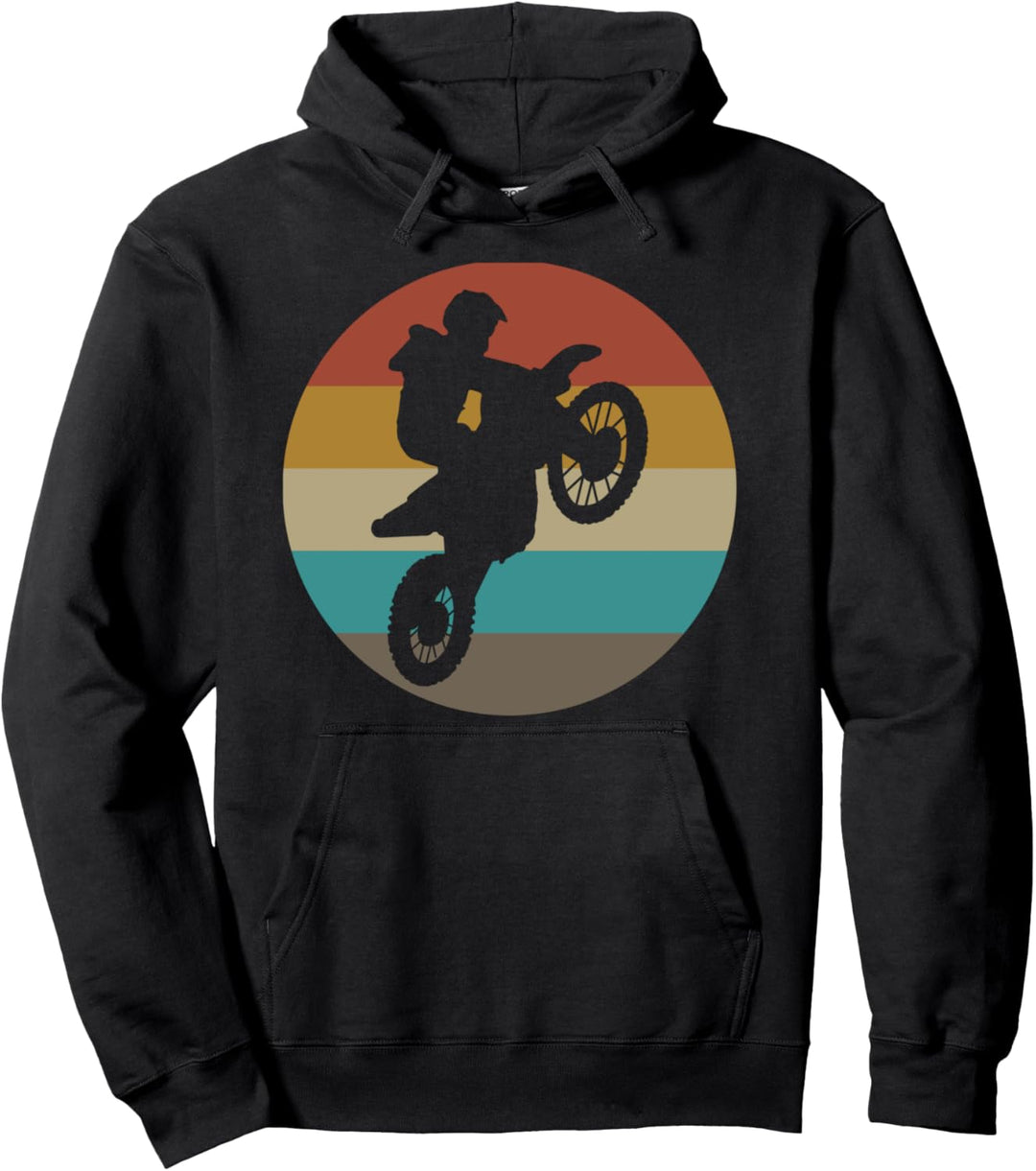 Dirt Bike Sunset Retro Motocross Motorcycle Race Biker Gift Pullover Hoodie