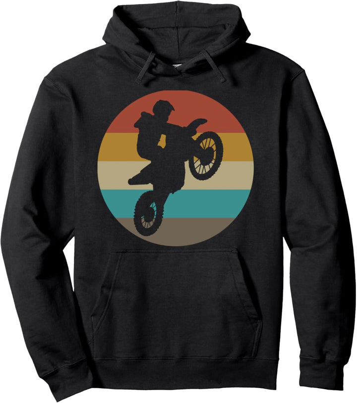 Dirt Bike Sunset Retro Motocross Motorcycle Race Biker Gift Pullover Hoodie