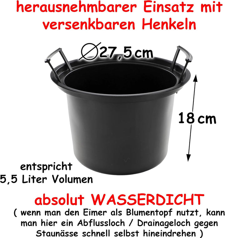 alles-meine.de GmbH Eimer - z.B. als Getränkekühler & Blumentopf Modell wählbar 10 Liter - wasserdic