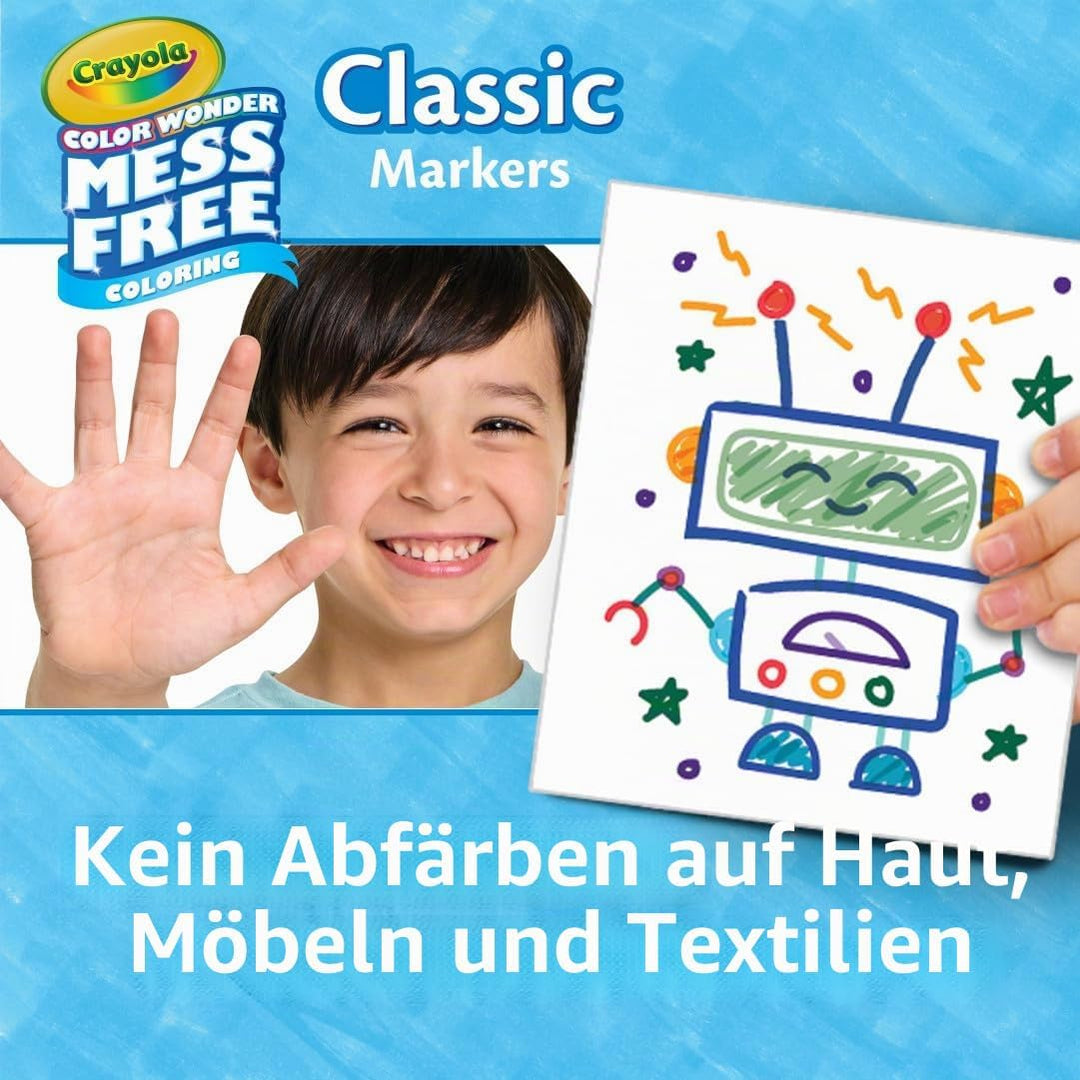 CRAYOLA Color Wonder Marker-Nachfüllset (20 ct), saubere breite Linienmarker für Kleinkinder, sauber