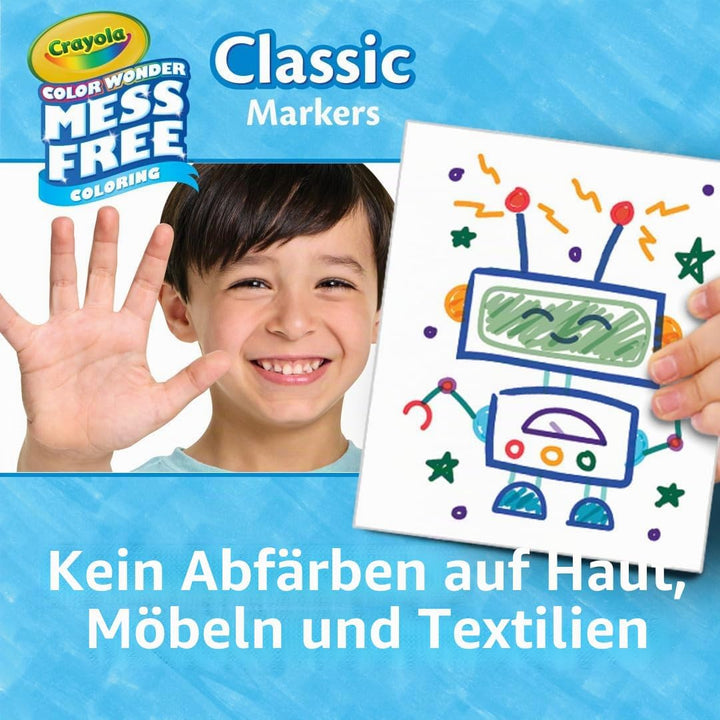 CRAYOLA Color Wonder Marker-Nachfüllset (20 ct), saubere breite Linienmarker für Kleinkinder, sauber
