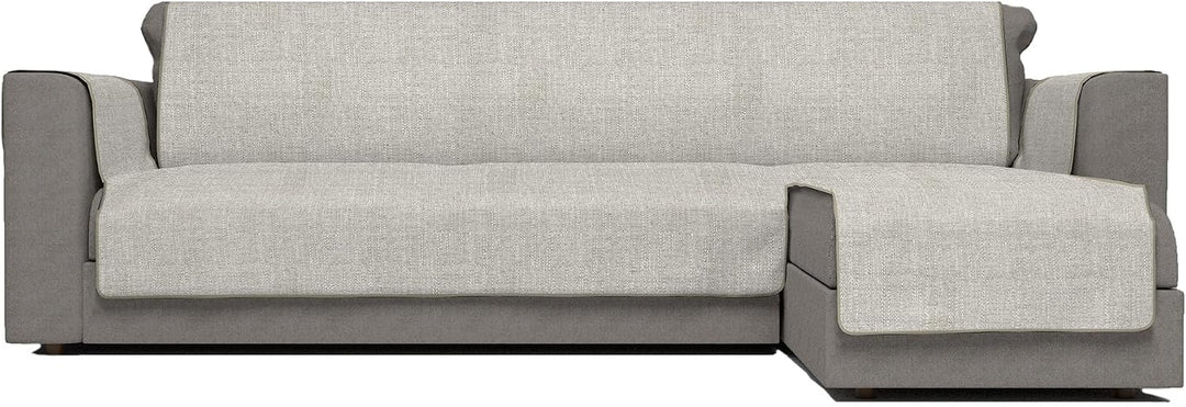 Komfort-Antigleiten-Sofa-Decke mit chaiselongue,290cm, beige 290 cm Beige, 290 cm Beige