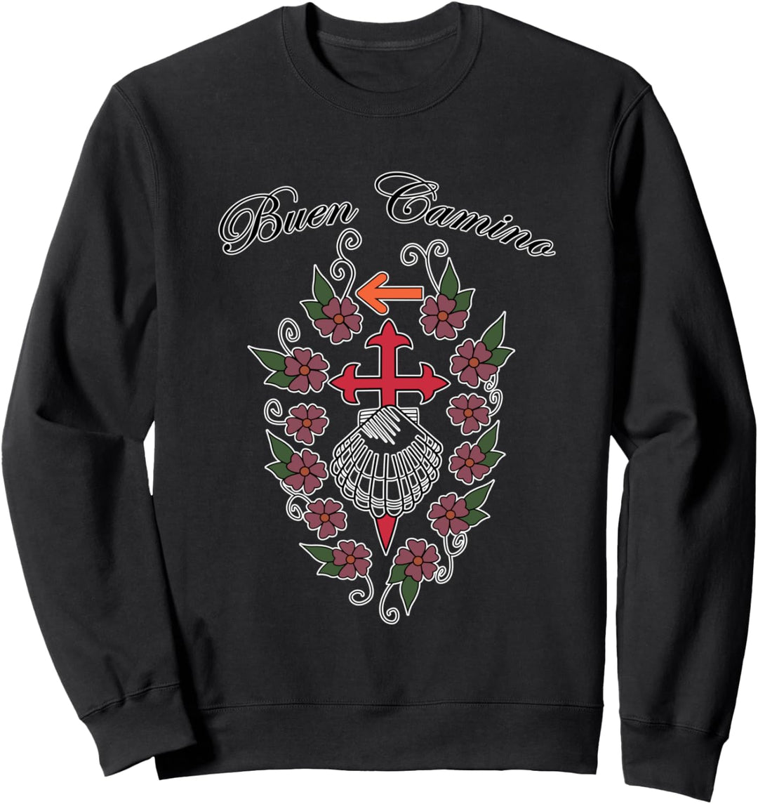 Buen Camino Jakobsweg Muschel T-Shirt für die Pilger Reise Sweatshirt