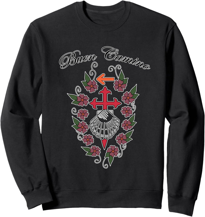 Buen Camino Jakobsweg Muschel T-Shirt für die Pilger Reise Sweatshirt