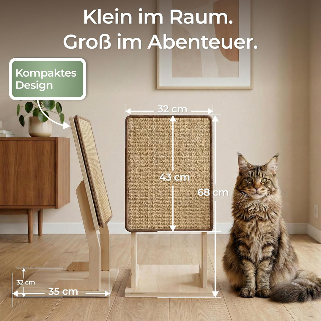 WOOWOOD Kratzbrett Katzen für Wand und Boden- Widerstandsfähige Kratzmatte, Kratzmöbel aus hochwerti
