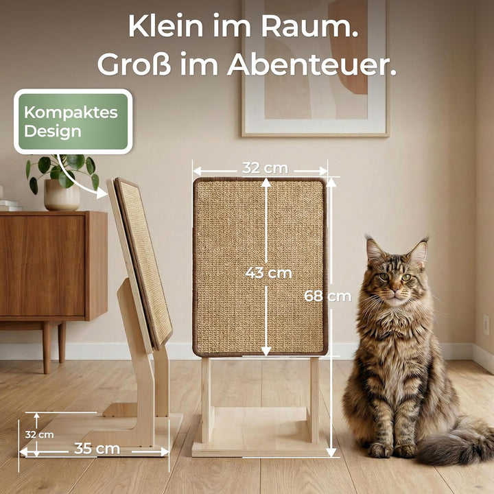 WOOWOOD Kratzbrett Katzen für Wand und Boden- Widerstandsfähige Kratzmatte, Kratzmöbel aus hochwerti