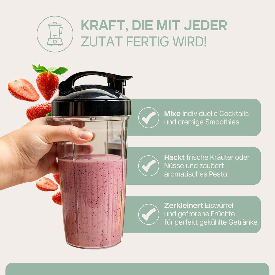 4Swiss Mixer Smoothie Maker Standmixer für Küche Tragbarer Shaker Elektrisch To Go Hochleistungsmixe