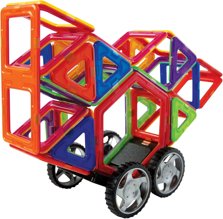 MAGNIKON Magnetische Bausteine Der Baumeister, Magnetbau-Set 118-teilig - Montessori Spielzeug ab 3