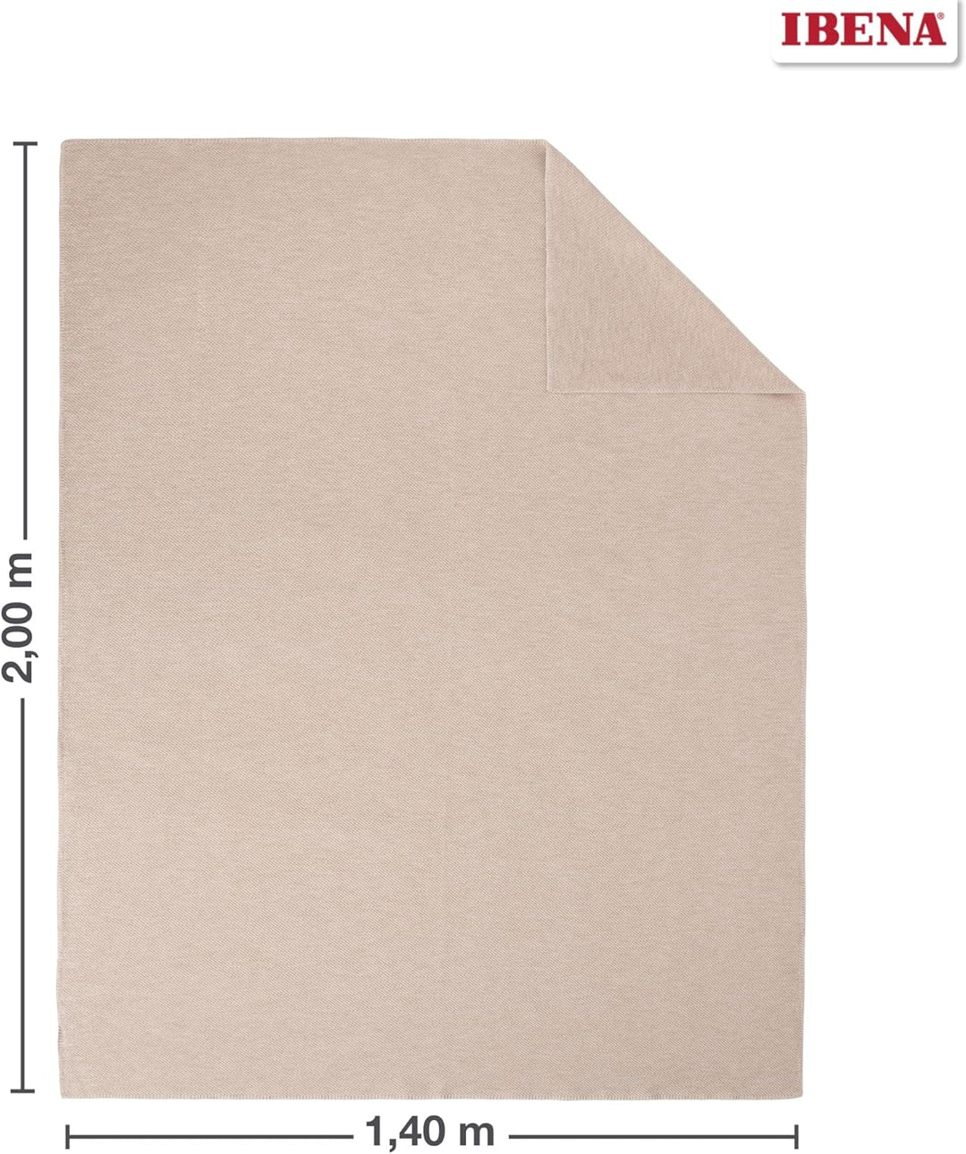 Ibena Charlotte Bio Strickdecke 140x200 cm - 100% Baumwolle, Made in Germany, Baumwolldecke mit Stru