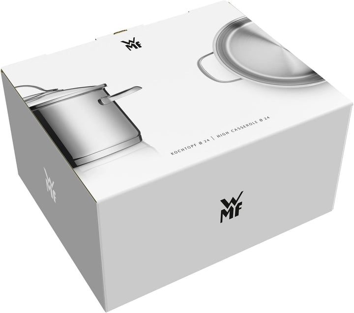WMF Aparto Kochtopf gross 24cm, mit Glasdeckel, Fleischtopf, Induktionsgeeignet, 5,7l, Cromargan Ede