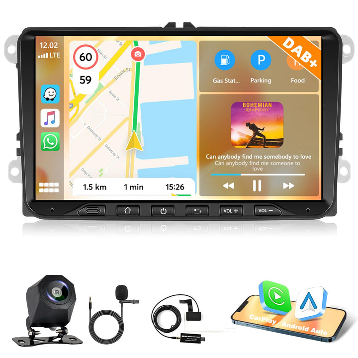 DAB Autoradio 4GB+64GB Type-C für VW Passat B6 T5 Golf 5 6 Polo 6R Tiguan T5 Jetta Seat Skoda, Kabel
