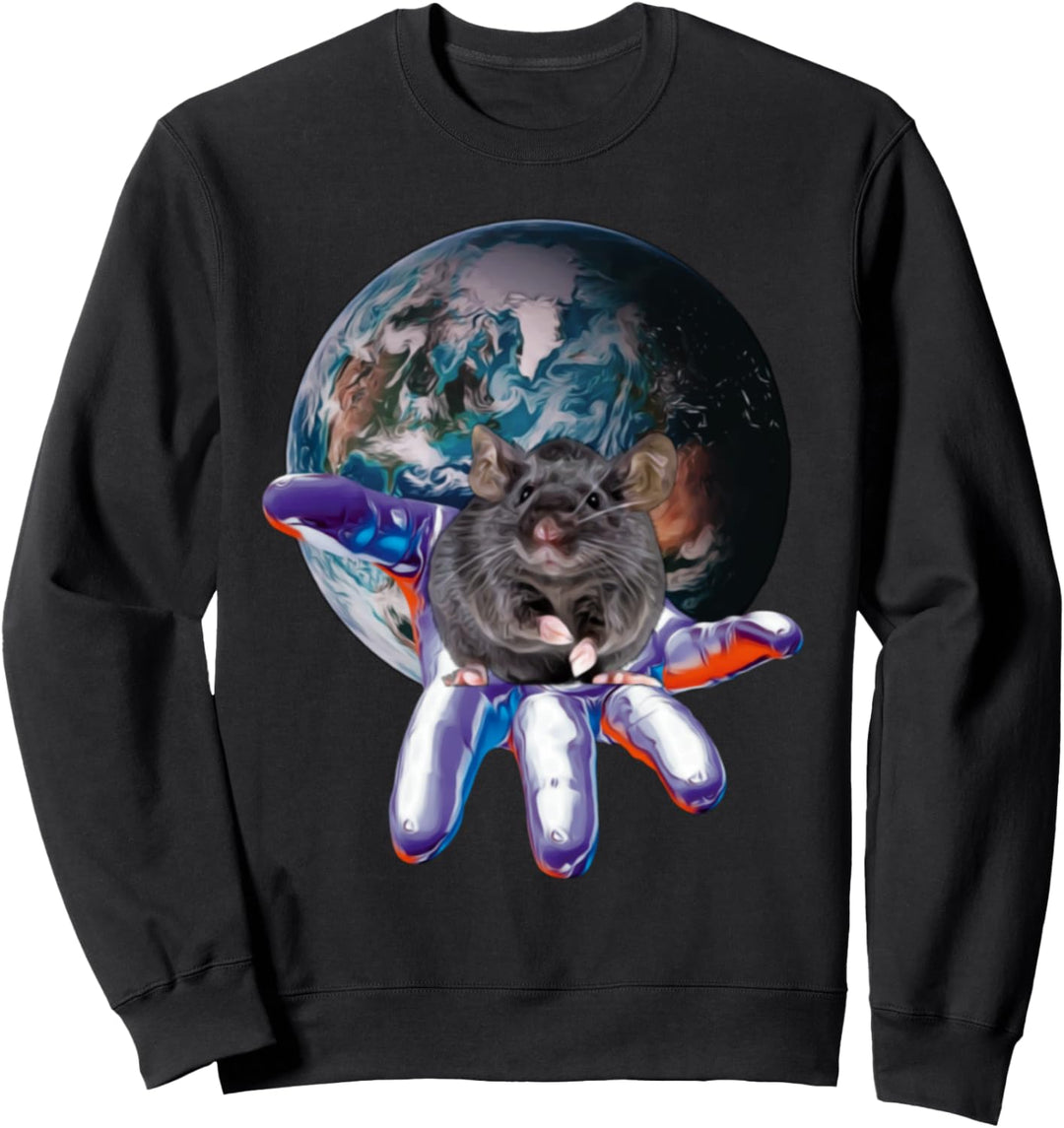 Ratten Motiv süsse Ratte Nagetier Käse Haustier Ratte Sweatshirt