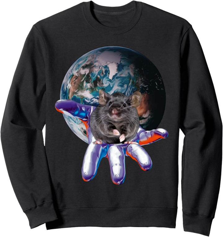 Ratten Motiv süsse Ratte Nagetier Käse Haustier Ratte Sweatshirt