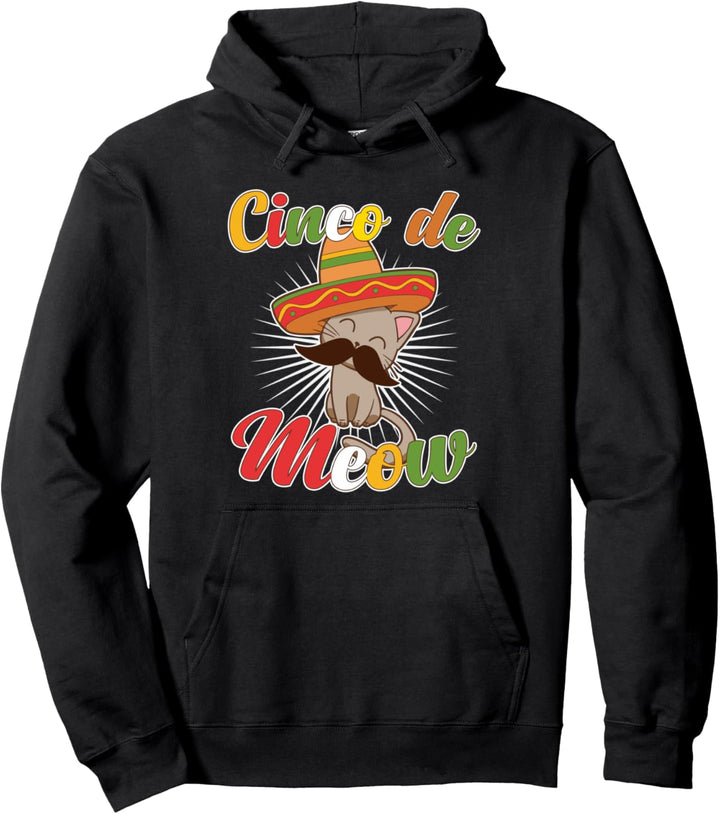 Miau! Cinco de Meow Sombrero Katzen Fun Pullover Hoodie