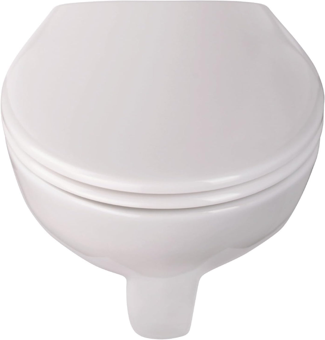 Calmwaters® Erhöhtes Wand-WC spülrandlos Modern Plus mit Toilettendeckel, 6 cm Erhöhung, inklusive a
